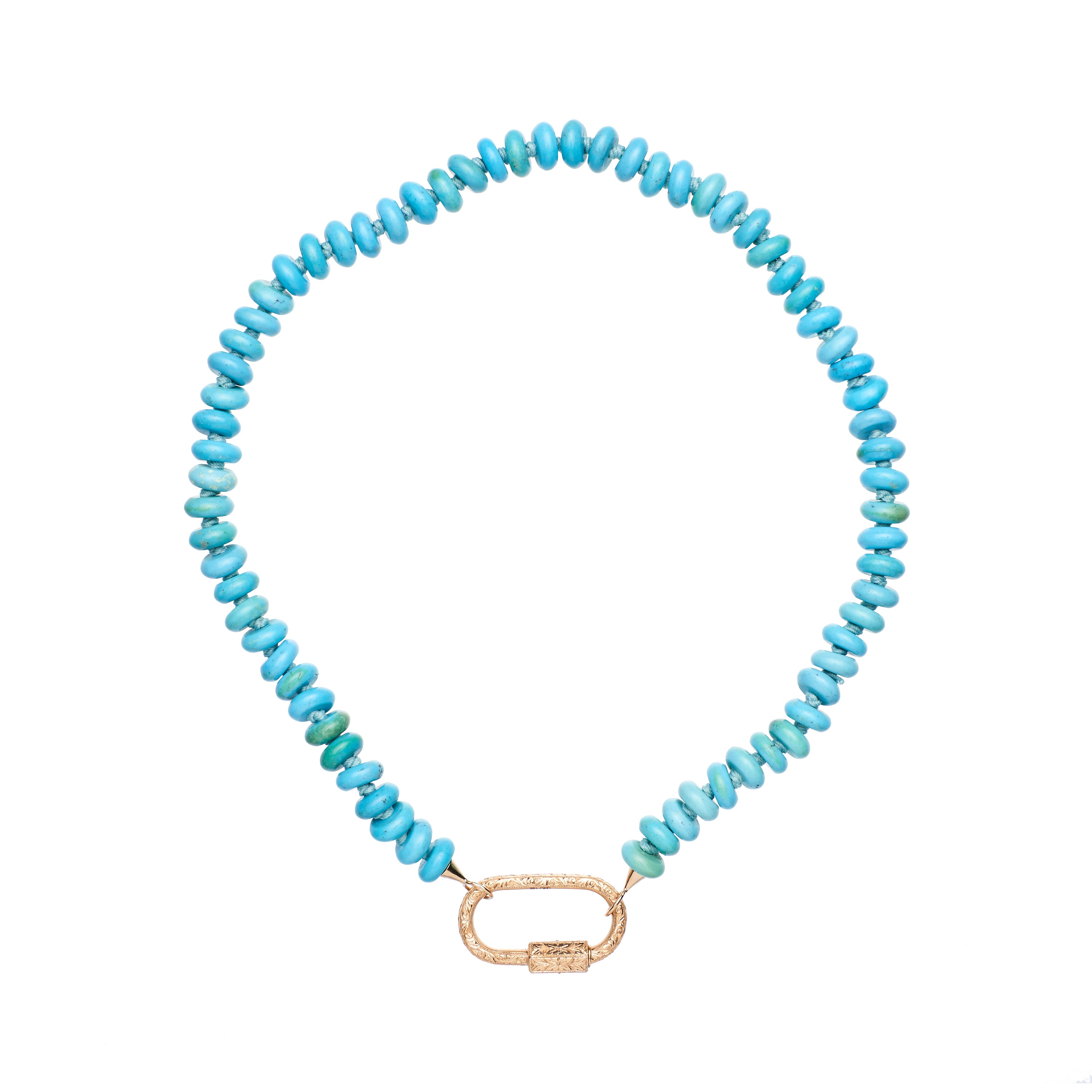 Marla Aaron 14k Turquoise Rondelle Strand  - 10mm