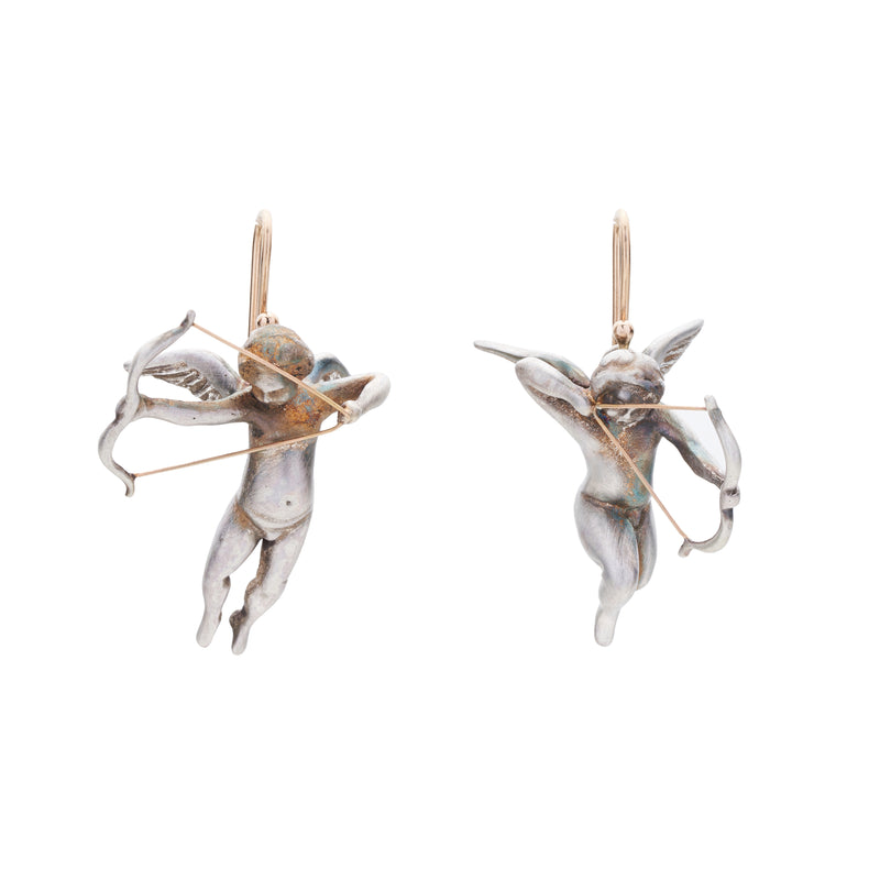 Gabriella Kiss Silver Cupid Earrings