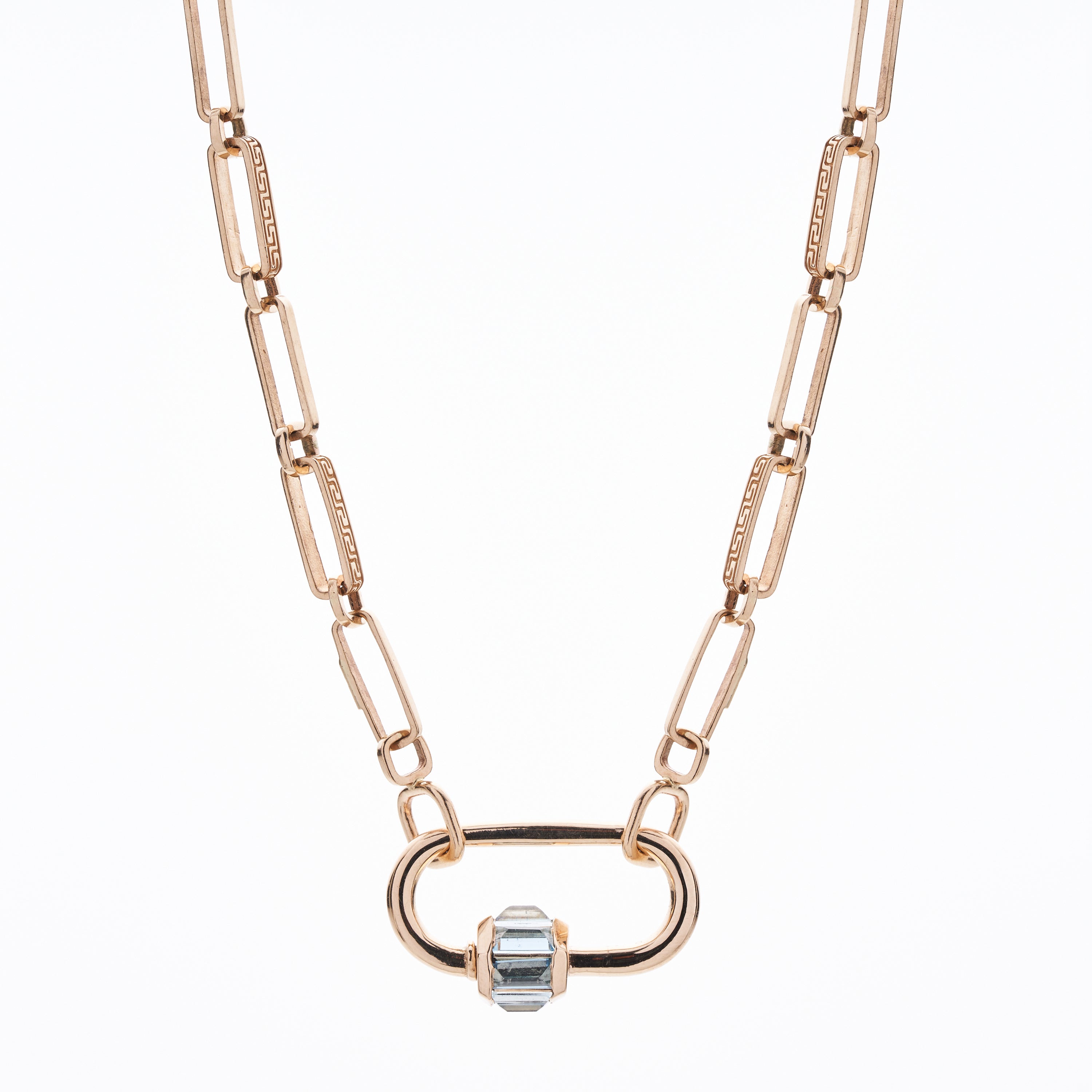 Marla Aaron 14k Medium Total Baguette Aquamarine Lock