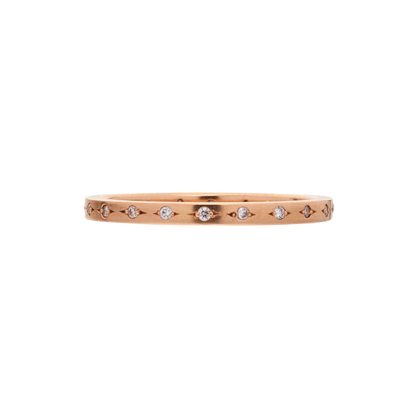 Tura Sugden 18k Rose Gold Sprinkled Diamond Band Ring