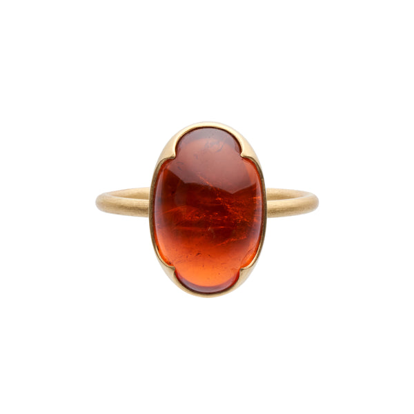 Gabriella Kiss 18k Large Oval Cabochon Spessartite Garnet Ring