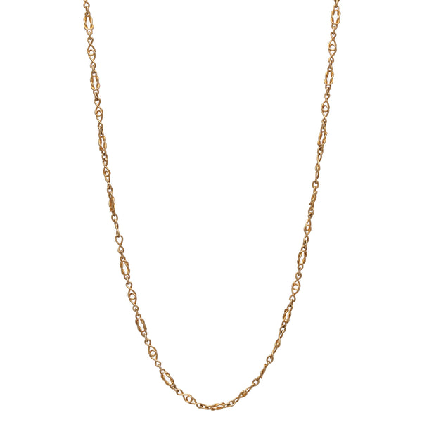 Antique Victorian 15k Fancy Knot Link Chain- 28"