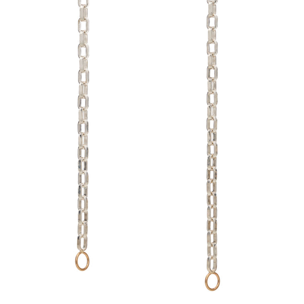 Marla Aaron Polished Silver Biker Chain with Yellow Gold Loops