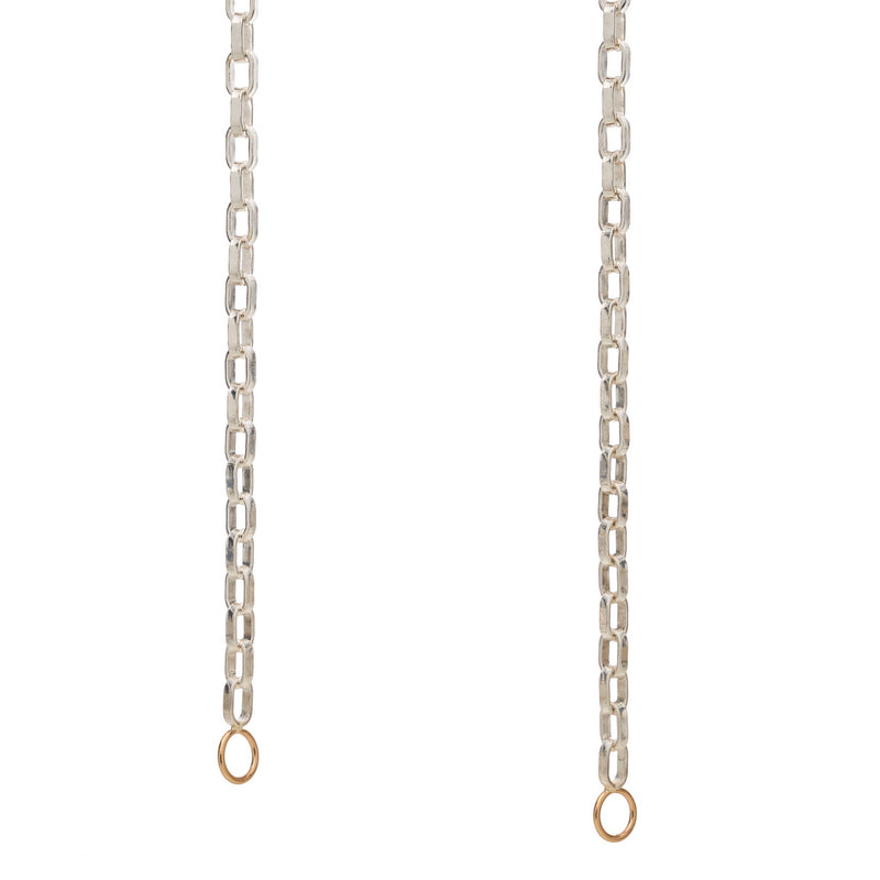 Marla Aaron Polished Silver Biker Chain with Yellow Gold Loops