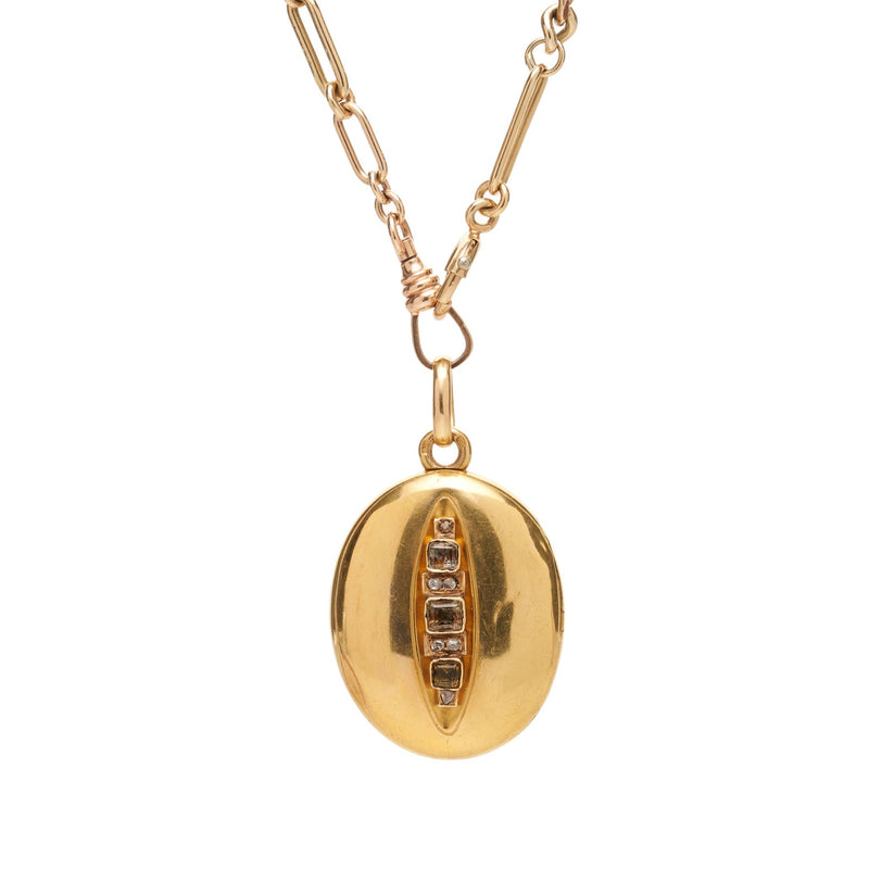 Antique Georgian 18k Emerald and Diamond Locket