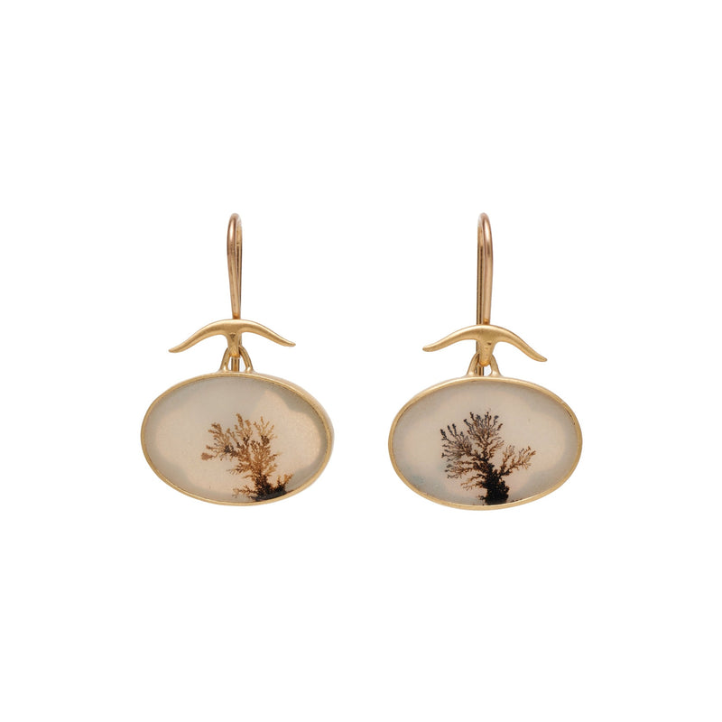 Gabriella Kiss 18k Horizontal Dendrite Earrings