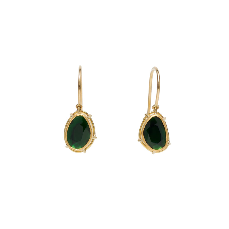 Tura Sugden 18k/22k  Green Tourmaline Drop Earrings- 0.88 ct