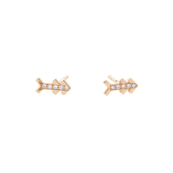 Harwell Godfrey 18k Diamond Arrow Stud Earrings