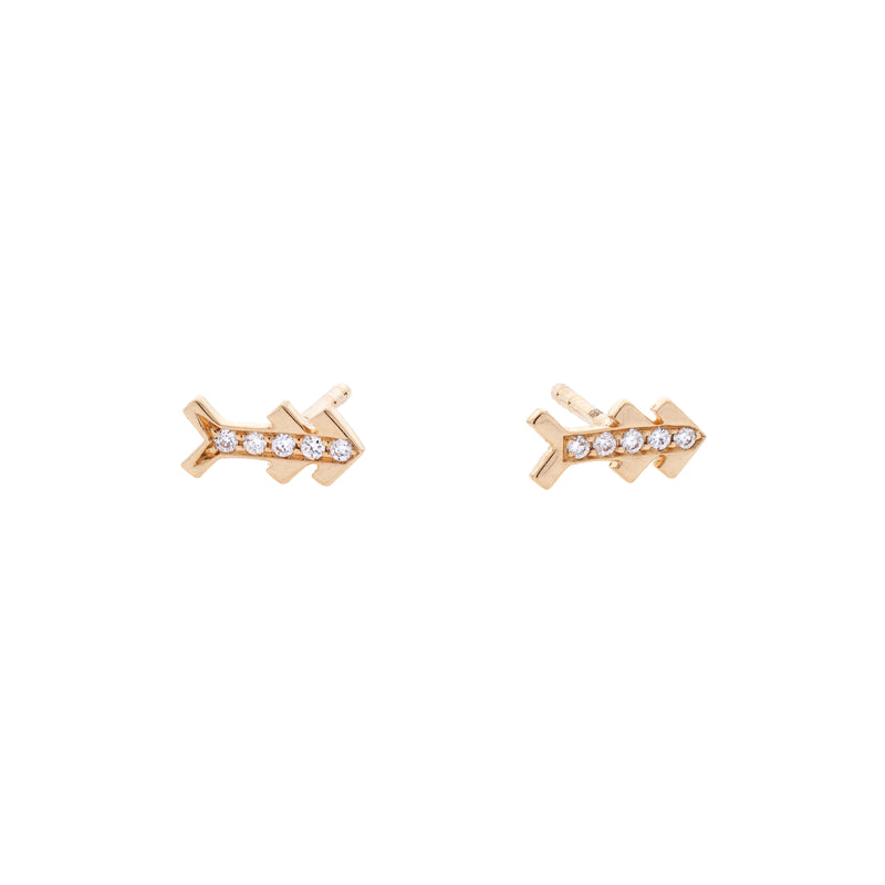 Harwell Godfrey 18k Diamond Arrow Stud Earrings