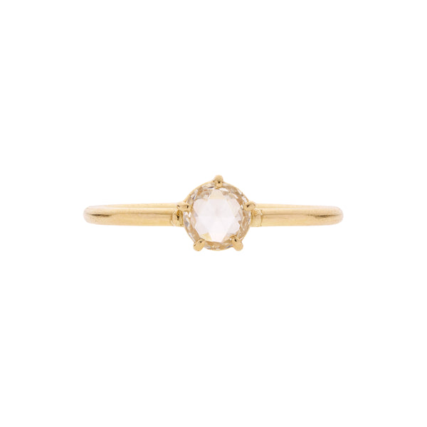 Tura Sugden 18k Rose Nouveau Diamond Solitaire Ring- 0.30ct