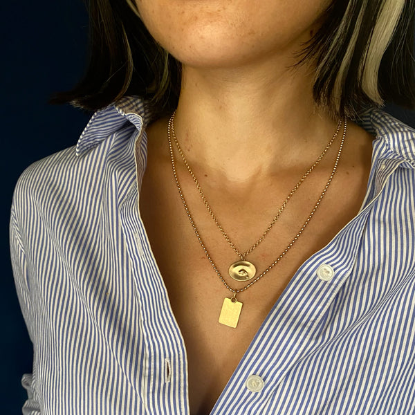 Gabriella Kiss 14k Eye with Tear Token Necklace 18"