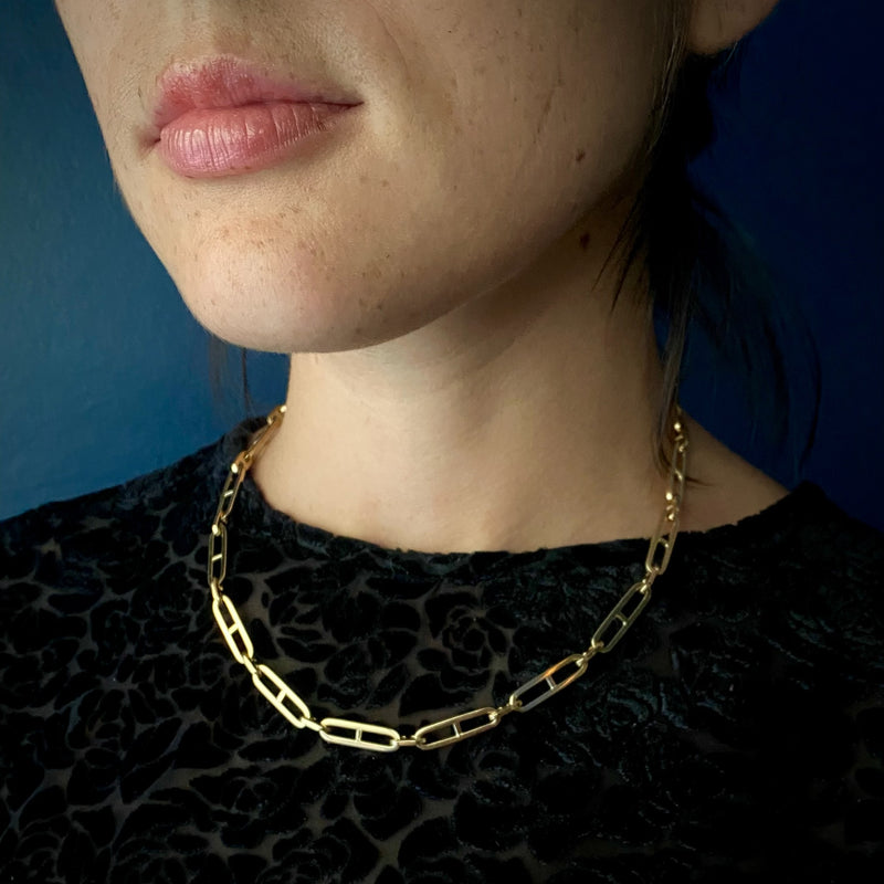 Stephanie Windsor 14k Solid H Link Chain