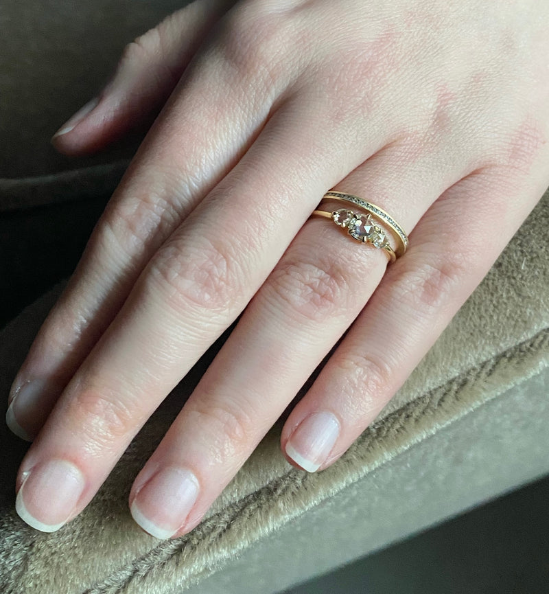 Gillian Conroy 18k 1.3mm Channel Set Half Hoop Diamond Band