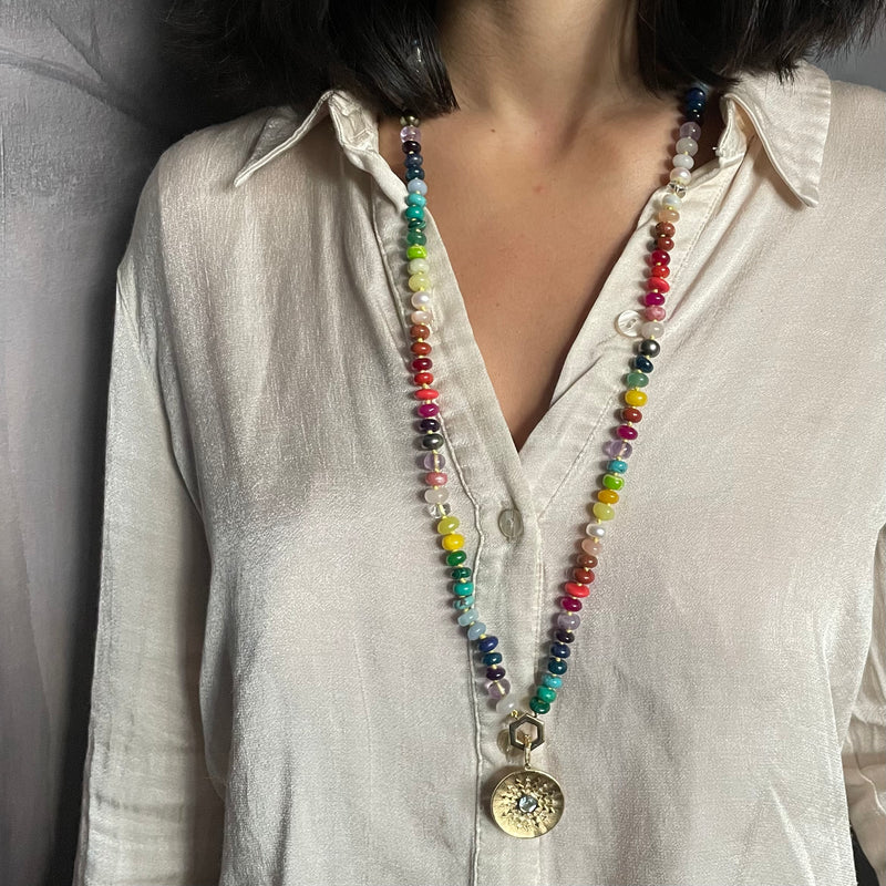 Harwell Godfrey 18k and Mixed Gem Rainbow Foundation Necklace - 32"
