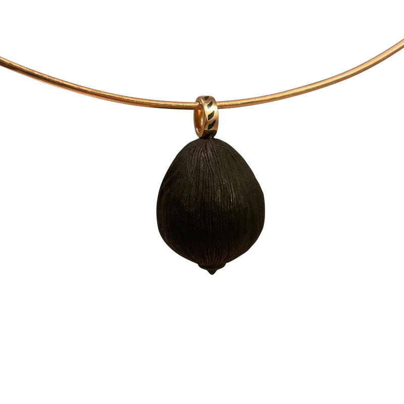 Dezso 18k Carved Ebony Coquito with Madeira Citrine Pendant
