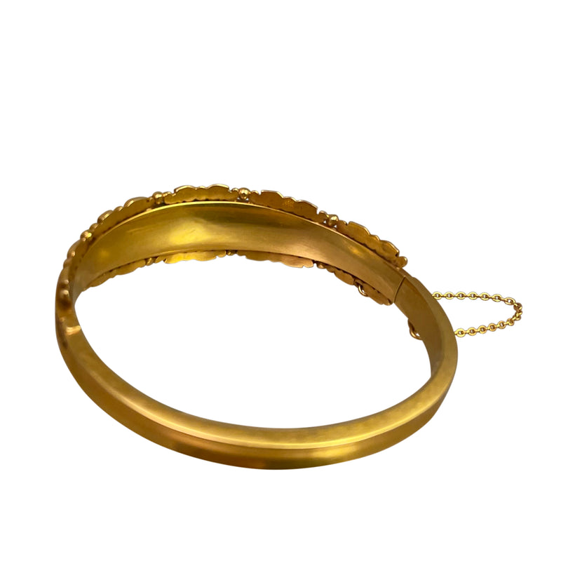 Antique Victorian 15k Engraved Scrolled Design Bangle