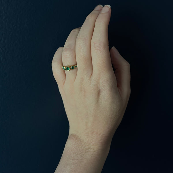 Marian Maurer 18k Five Stone Emerald Kima Ring