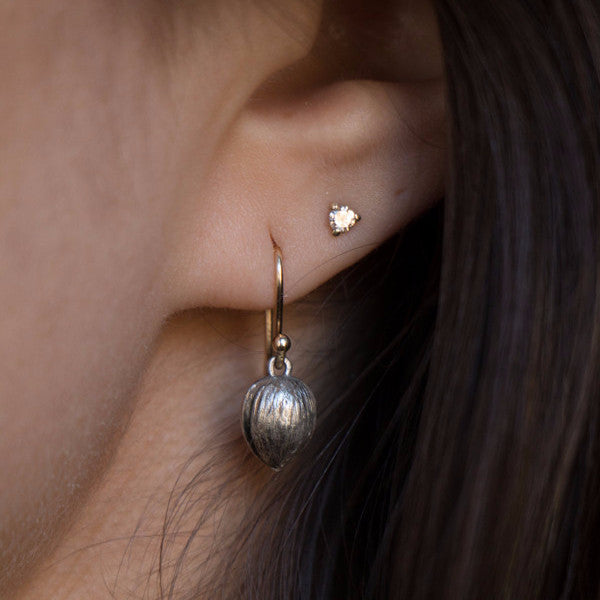 Gabriella Kiss Silver Walnut Earrings