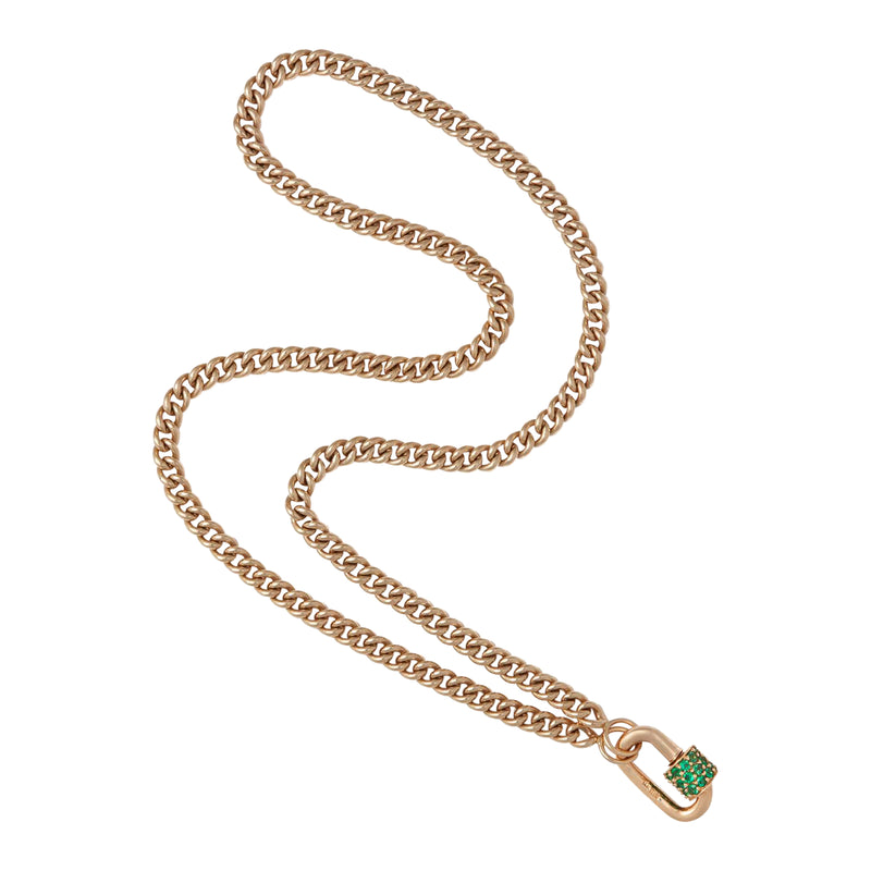 Marla Aaron 14k Yellow Gold Stoned Emerald Chubby Baby Lock